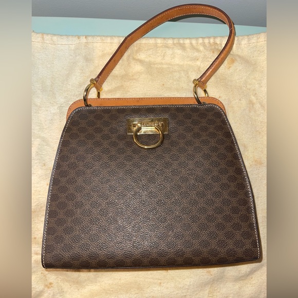 Celine Vintage Macadam Canvas Hand Bag Leather - Picture 10 of 15